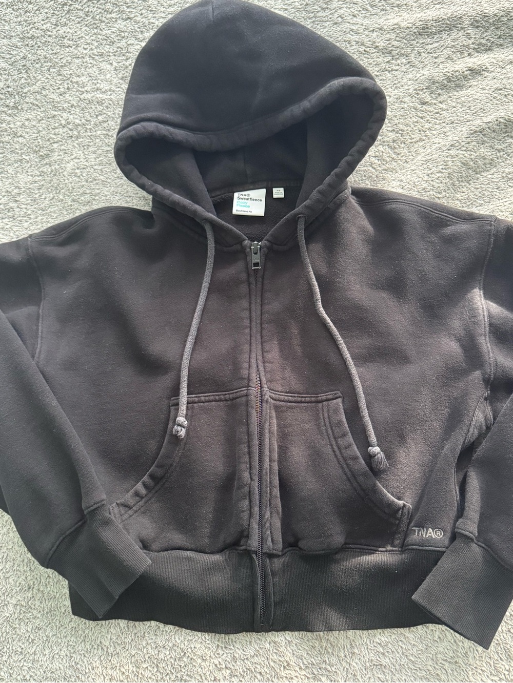 Aritzia TNA Black Zip-Up Hoodie